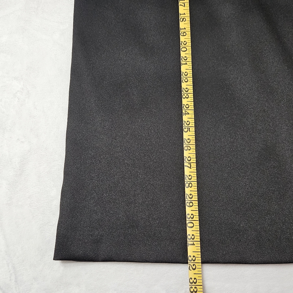 NWT black satin midi skirt lined with front slit & back zipper Y2K sz: 14 petite - Picture 9 of 10